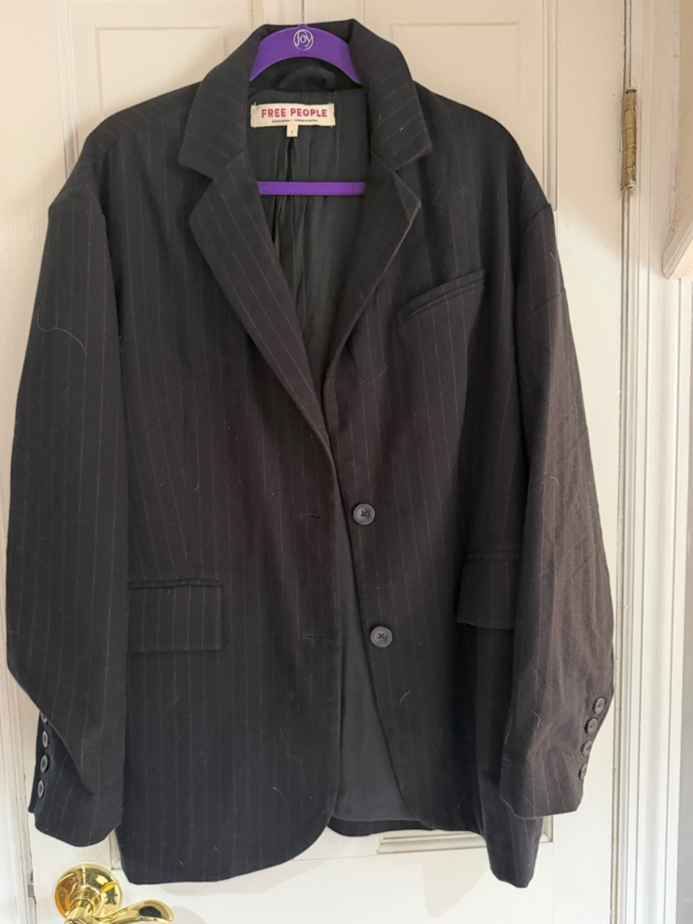 Free People Reggie Pinstripe Oversized Blazer/sz L/NWOT